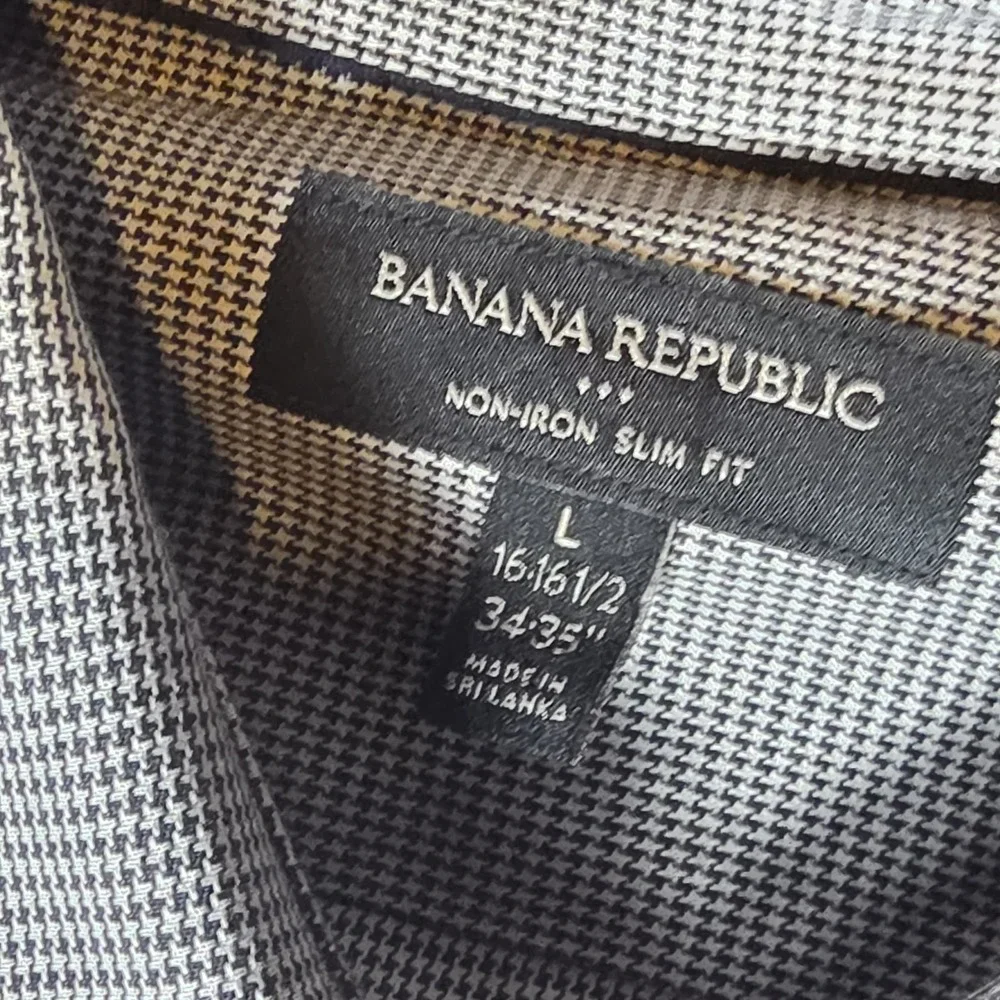 Banana Republic Non-iron Slim Fit Large 16 To 16 And A Half Check Pattern 523